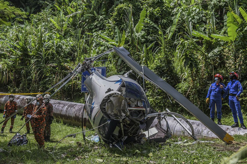 The scene on the day a helicopter crashed in Melawati on November 8, 2020. u00e2u20acu201d Picture by Hari Anggara