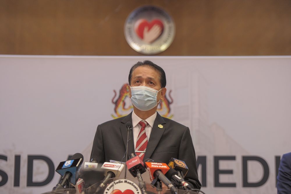 Health Director-General Tan Sri Dr Noor Hisham Abdullah speaks during a press conference in Putrajaya on November 4, 2020. u00e2u20acu201d Picture by Shafwan Zaidon