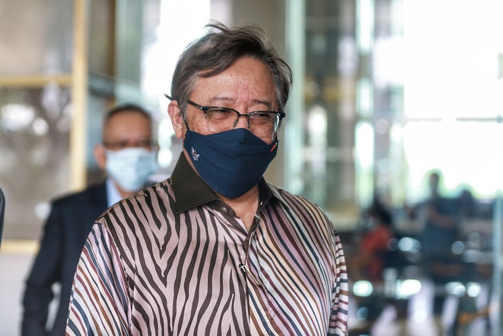 Sarawak Chief Minister Datuk Patinggi Abang Johari Tun Openg is pictured at Hilton Kuala Lumpur for a meeting with Perikatan Nasional leaders November 1, 2020. — Picture by Ahmad Zamzahuri