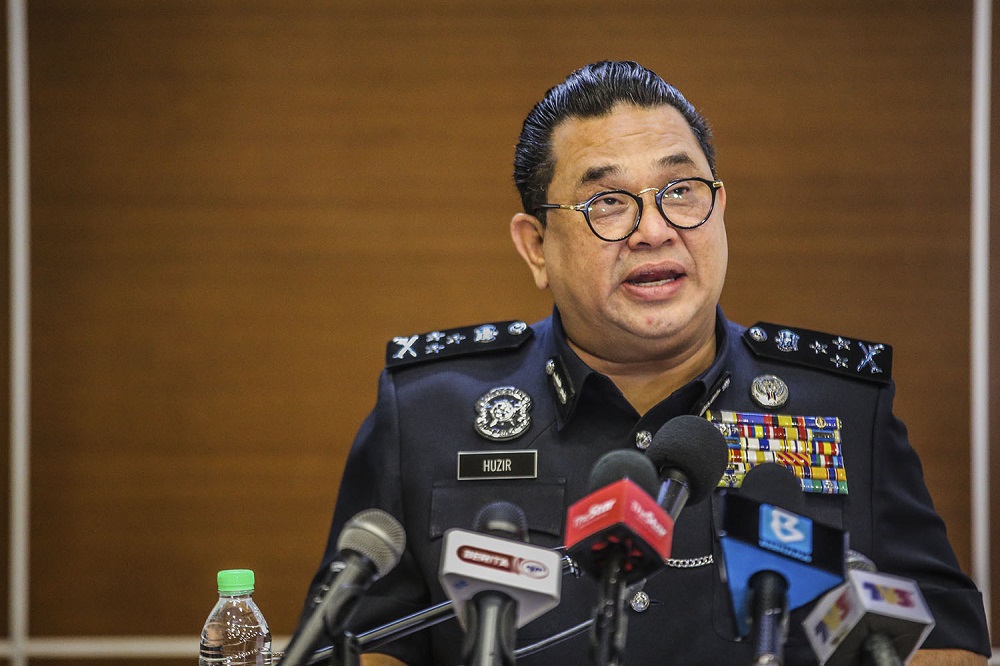 Bukit Aman Criminal Investigation Department (CID) director Datuk Huzir Mohamed speaks during a press conference at Bukit Aman in Kuala Lumpur December 1, 2020. — Picture by Hari Anggara