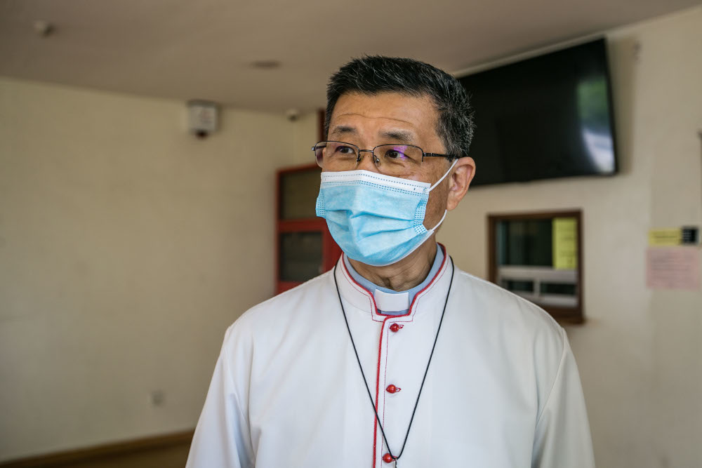 Kuala Lumpur Archbishop Julian Leow Beng Kim speaks to Malay Mail during an interview at the Church of Divine Mercy in Shah Alam December 25, 2020. — Picture by Firdaus Latif