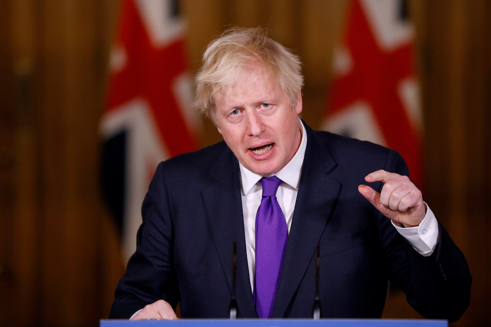 Britainu00e2u20acu2122s Prime Minister Boris Johnson speaks during a news conference on the ongoing situation with the coronavirus disease, at Downing Street in London, Britain December 2, 2020. u00e2u20acu2022 Reuters pic
