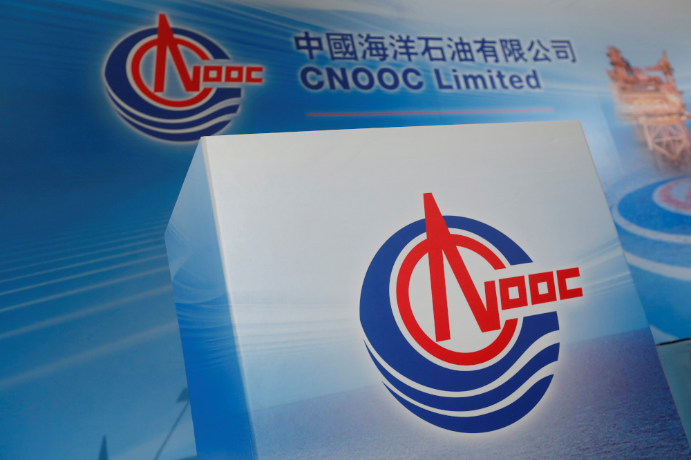 Logos of China National Offshore Oil Corporation (CNOOC) are displayed at a news conference on the companyu00e2u20acu2122s interim results in Hong Kong, China March 23, 2017. u00e2u20acu201d Reuters pic 