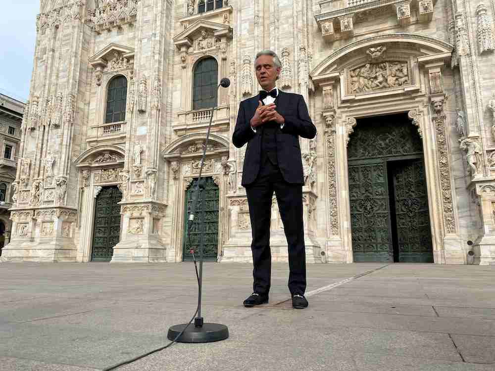 Andrea Bocelli raised spirits in Italy during the pandemic by singing alone in Milan’s Duomo on April 12. — Reuters pic