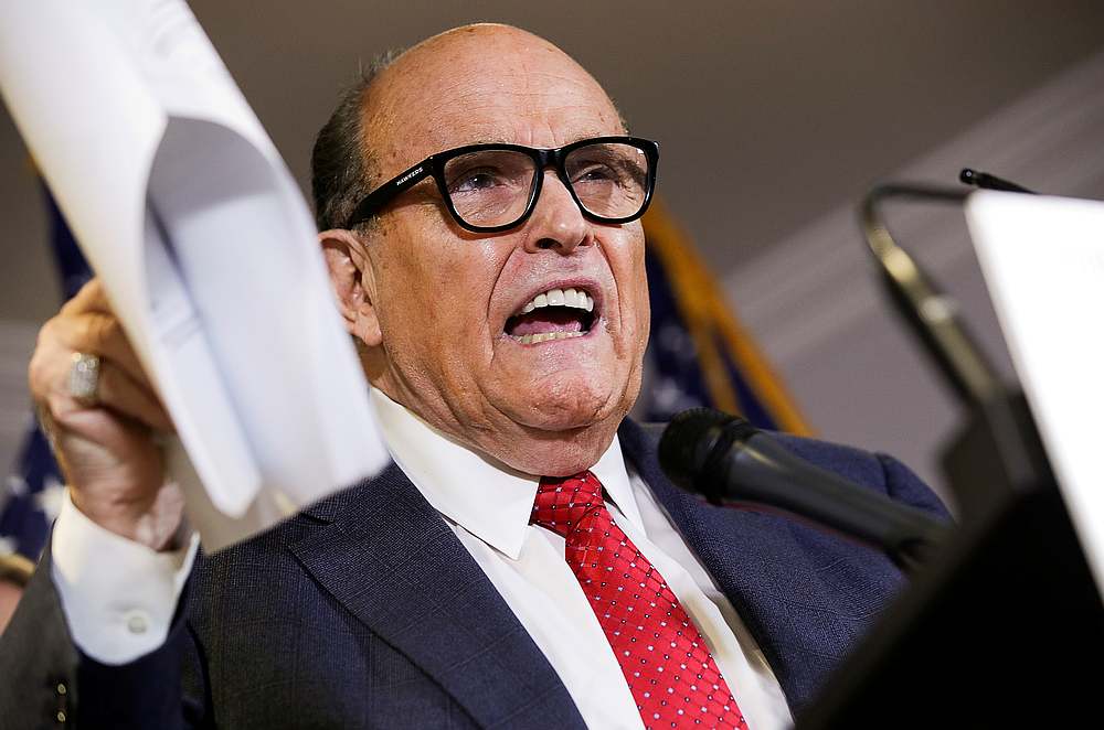 Rudy Giuliani, personal attorney to US President Donald Trump, speaks during a news conference in Washington November 19, 2020. u00e2u20acu201d Reuters pic
