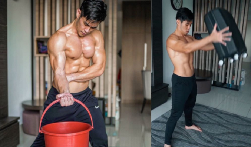 Malaysian influencers even created videos teaching others how to use common household items to workout. ― Picture via Instagram/@jordanyeohfitness