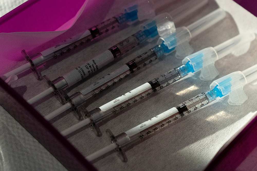 Five doses of Pfizer's Covid-19 vaccine before they are distributed to doctors and nurses at George Washington University Hospital in Washington December 14, 2020. u00e2u20acu201d Pool pic via Reuters
