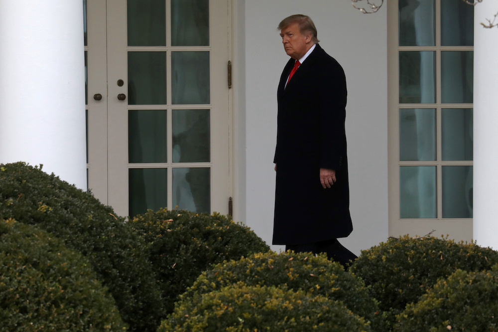 US President Donald Trump walks to the Oval Office after returning from Mar-A-Lago to the White House in Washington December 31, 2020. u00e2u20acu201d Reuters pic