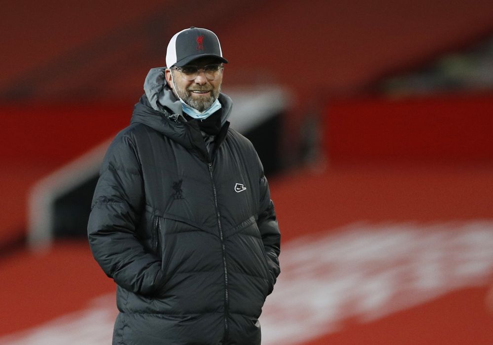 Liverpool manager Jurgen Klopp during warm up before the FA Cup match against Manchester United at Old Trafford, Manchester January 24, 2021. u00e2u20acu201d Reuters pic