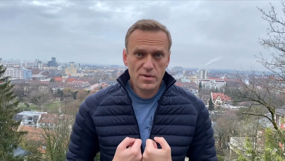 This grab taken from a video posted January 13, 2021 on the Instagram account of @navalny shows Russian opposition leader Alexei Navalny recording an address in Germany. — Picture from Instagram/@Navalny via AFP pic