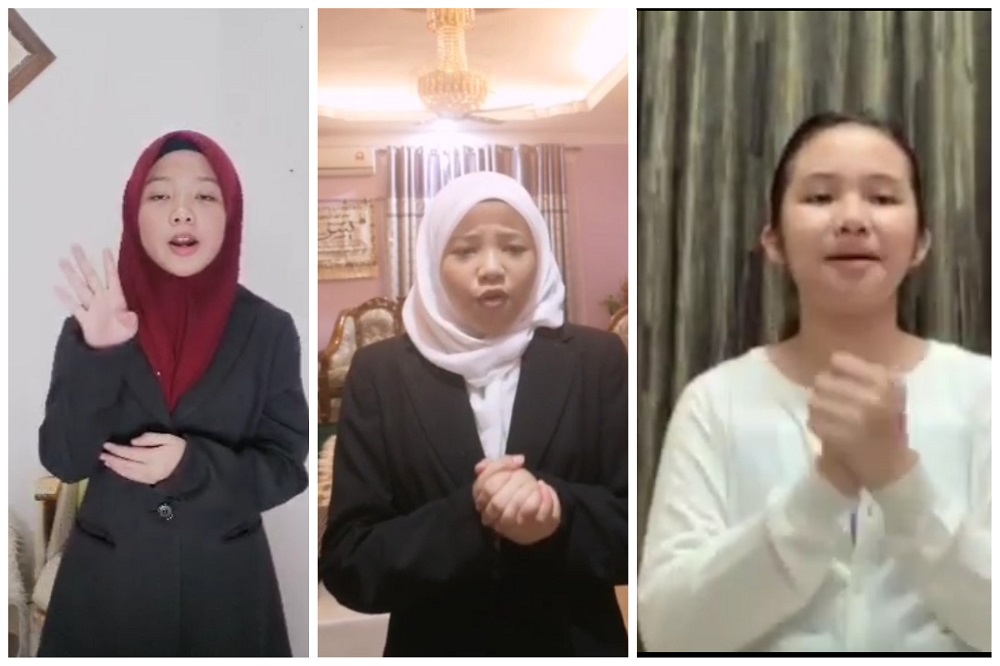 Primary students from Sabah take part in a virtual public speaking contest to break the stigma surrounding the Covid-19 vaccine.  u00e2u20acu201d  Screengrab courtesy of Sabah English Aspiration Society