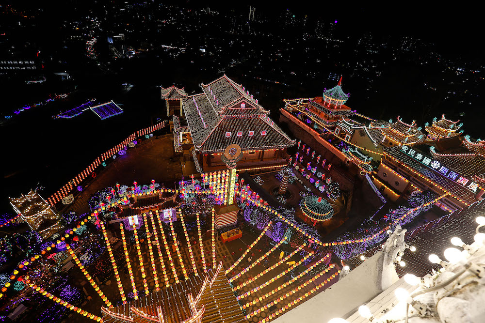 Scenes from the Kek Lok Si temple in Air Itam, Penang as Chinese New Year approaches, Feb 7, 2021. u00e2u20acu201d Picture by Sayuti Zainudinnn