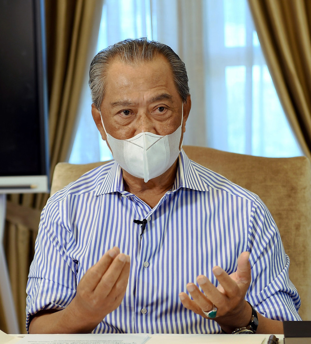 Prime Minister Tan Sri Muhyiddin Yassin during a special interview with several media organisations on his first year in office at his residence in Bukit Damansara February 28, 2021. u00e2u20acu201d Bernama pic