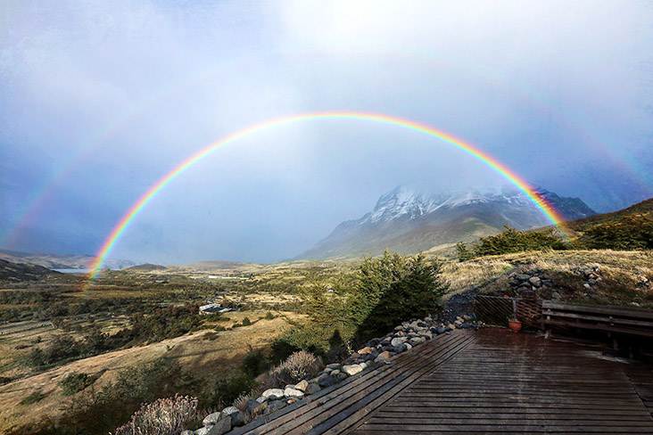 A double rainbow to cap a beautiful day in Patagonia.