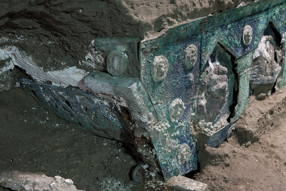 An ancient-Roman ceremonial carriage is discovered in a dig near the ancient Roman city of Pompeii, destroyed in 79 AD in volcanic eruption, Italy, February, 2021.u00e2u20acu201d Reuters picnn