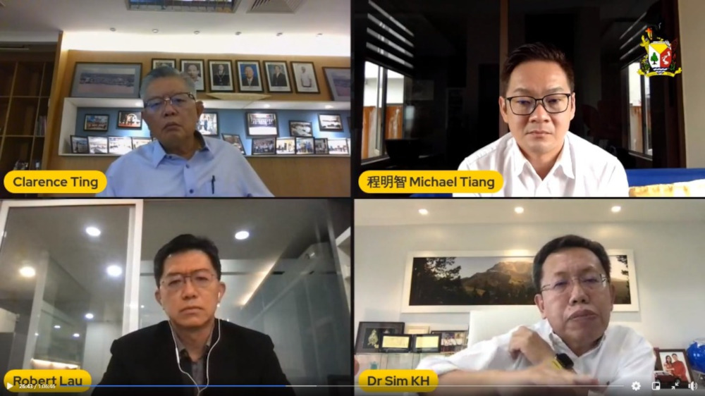 (Clockwise from top left) Ting, Tiang, Dr Sim and Lau had a discussion on the distribution of vaccines in Sarawak during the video conference. u00e2u20acu201d Borneo Post Online picnn