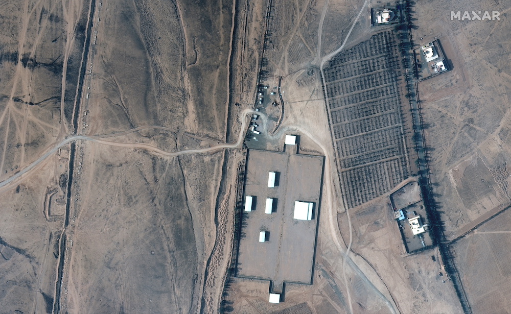 A closer view of an Iraq-Syria border crossing and buildings before airstrikes, seen in this February 3, 2021 handout satellite image provided by Maxar. Satellite image (copyright) 2021 Maxar Technologies/Handout. u00e2u20acu201d Picture courtesy of Reutersnnn