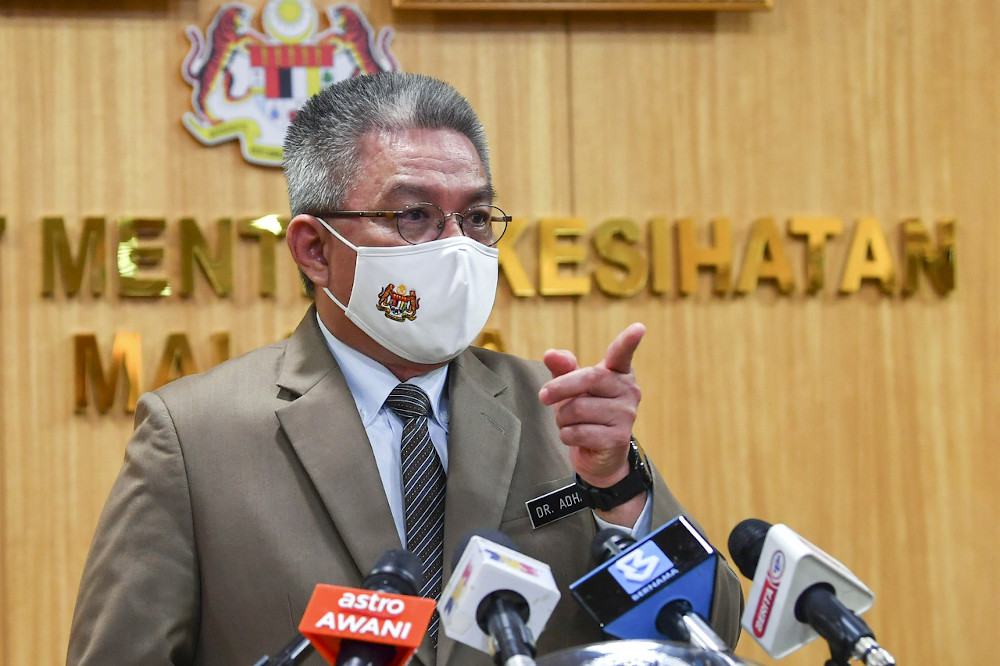 Health Minister Datuk Seri Dr Adham Baba said the additional amount would cover 50 per cent of Malaysia’s population. — Bernama pic