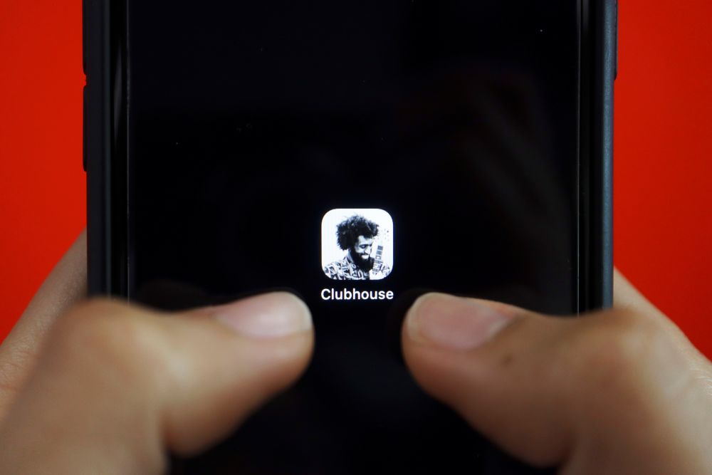 The social audio app Clubhouse is seen on a mobile phone in this illustration picture taken February 8, 2021. — Reuters pic
