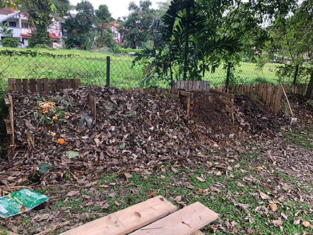 The compost pile at USJ 16 in Subang Jaya. Starting with one pile, now there are five piles. ― Picture courtesy of Samantha Lai