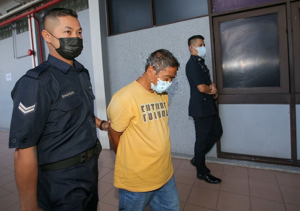 A 49-year-old pasar malam trader claimed trail at the Sessions Court here to allegedly raping his 14-year-step daughter in Kampung Banjar, Ayer Tawar. u00e2u20acu201d Picture by Farhan Najib