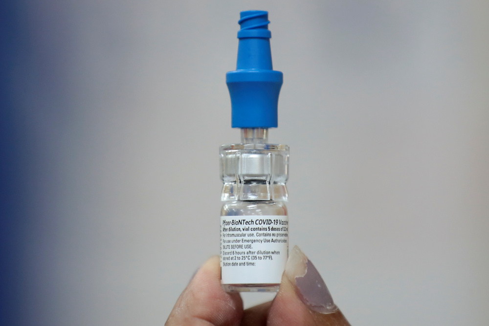A nurse shows a vial of the Pfizer-BioNTech Covid-19 vaccine at the Santo Tomas Hospital, in Panama City, Panama February 17, 2021. u00e2u20acu201d Reuters pic