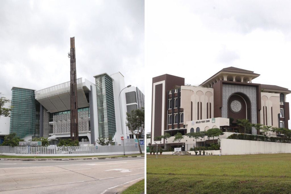 The self-radicalised youth intended to strike two mosques in Singapore, the Assyafaah Mosque (left) along Admiralty Lane and Yusof Ishak Mosque in Woodlands. u00e2u20acu201d TODAY picn