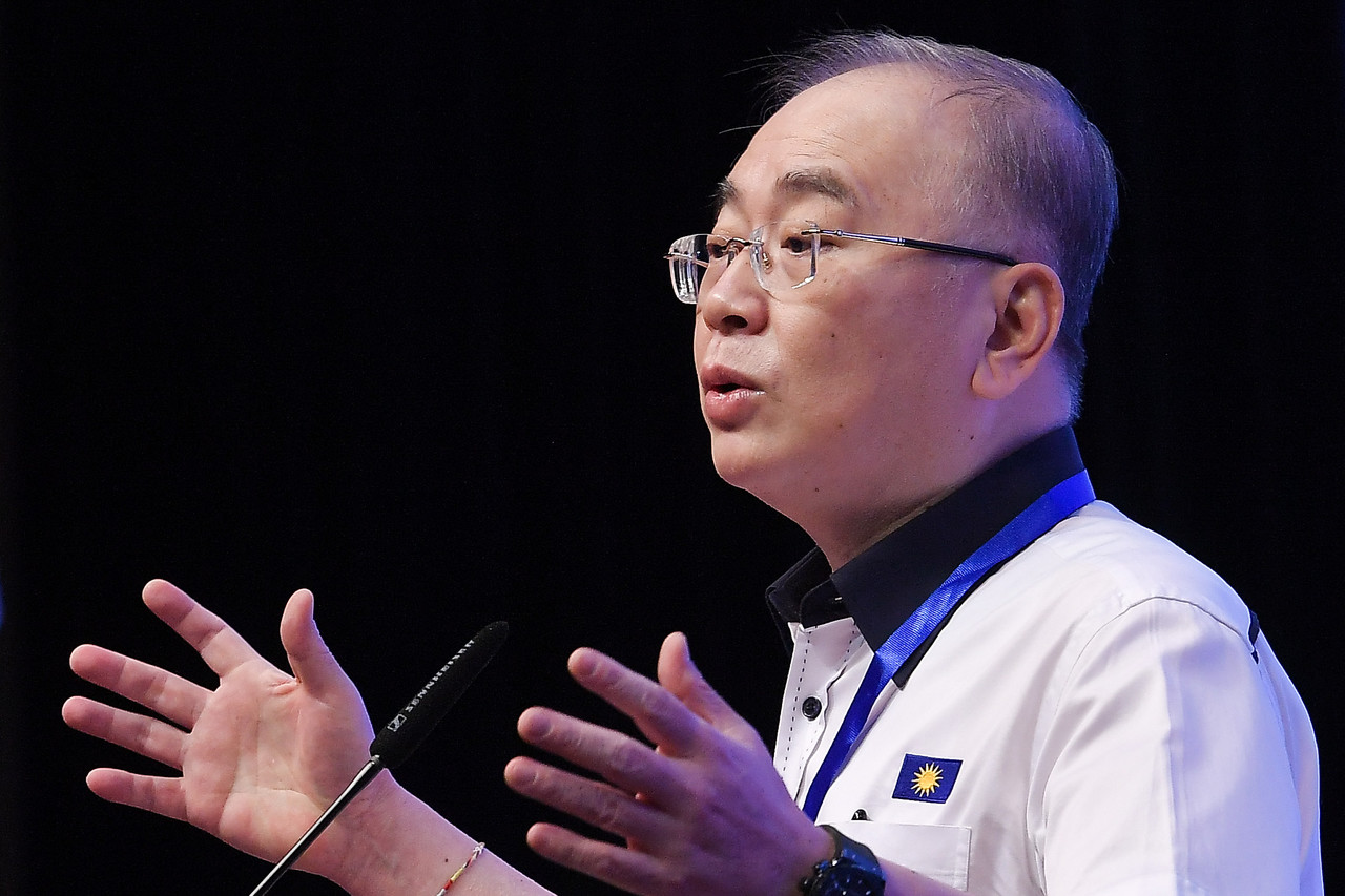 MCA president Datuk Seri Dr Wee Ka Siong delivering his speech during the 67th MCA general assembly at Wisma MC, March 7, 2021. u00e2u20acu201d Bernama pic