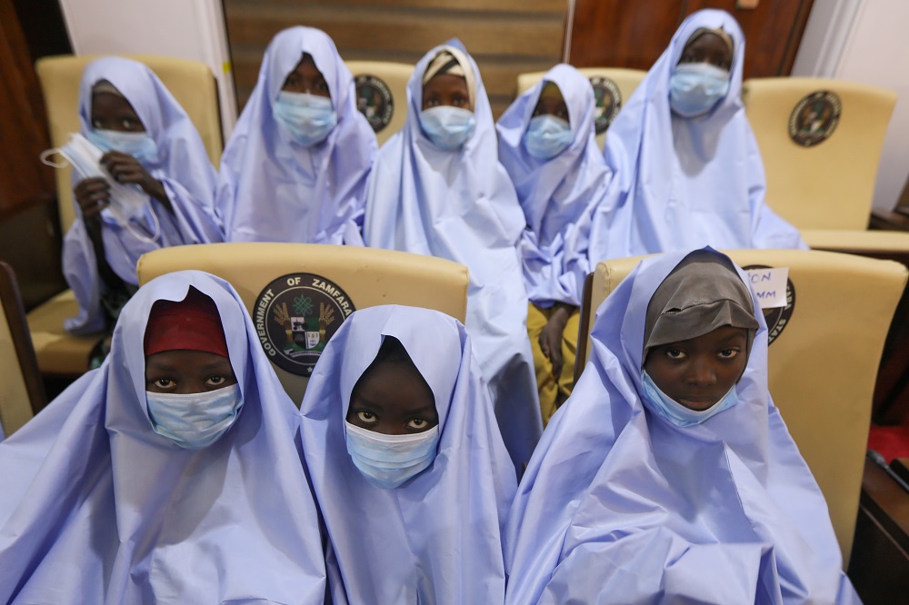 Girls who were kidnapped from a boarding school in the northwest Nigerian state of Zamfara, look on after their release in Zamfara, Nigeria March 2, 2021. u00e2u20acu2022 Reuters pic