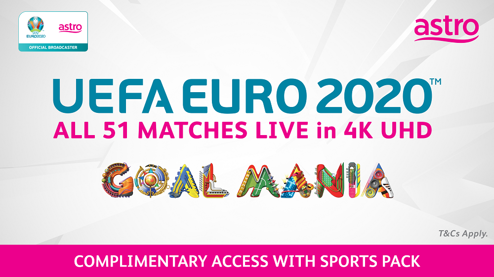 Uefa Euro 2020 complimentary for Astro Pack customers, will have all 51 matches live in 4K UHD. ― Photo courtesy of Astro