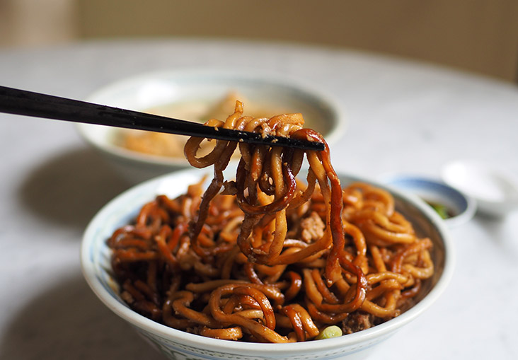 The thick noodle strands have a nice bouncy texture that absorbs the sauce well