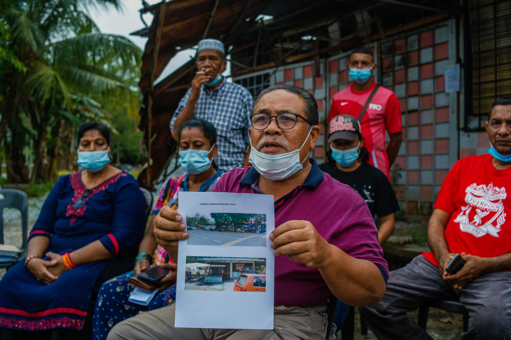 Baharudin Aminuddin speaks during press a conference on Kg Manickam Bangi Lama shops that were demolished in Bangi Old Town, April 7, 2021. u00e2u20acu201d Picture by Shafwan Zaidon