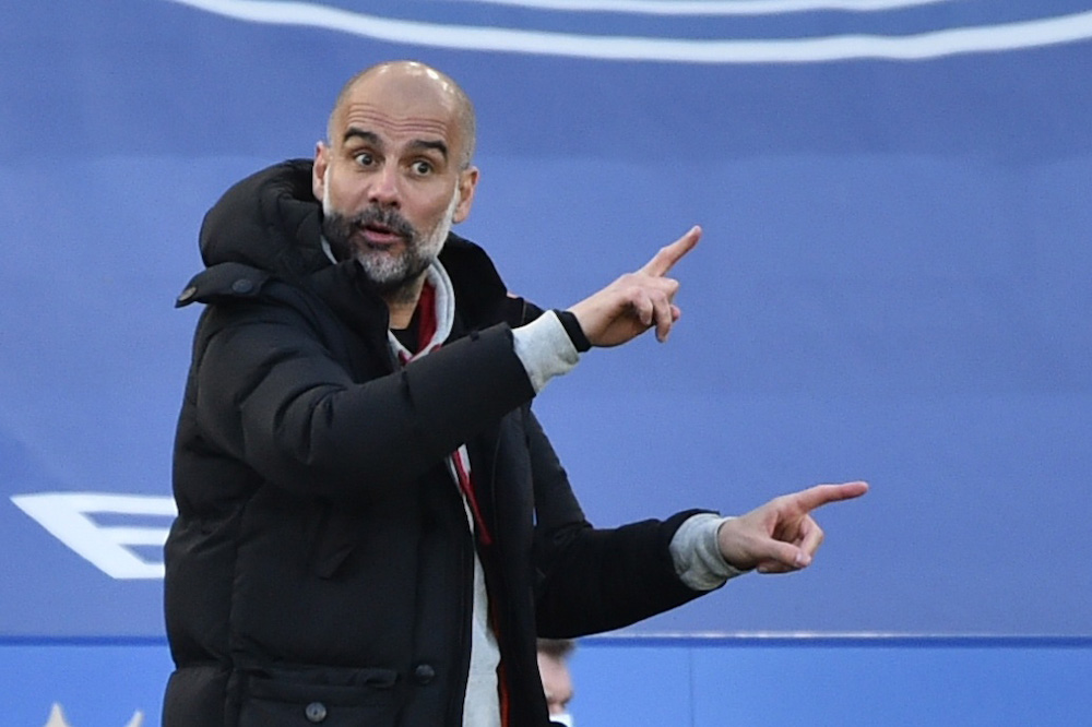 Manchester City manager Pep Guardiola reacts during the match against Leicester City at the King Power Stadium in Leicester, April 3, 2021. u00e2u20acu201d Reuters picnn