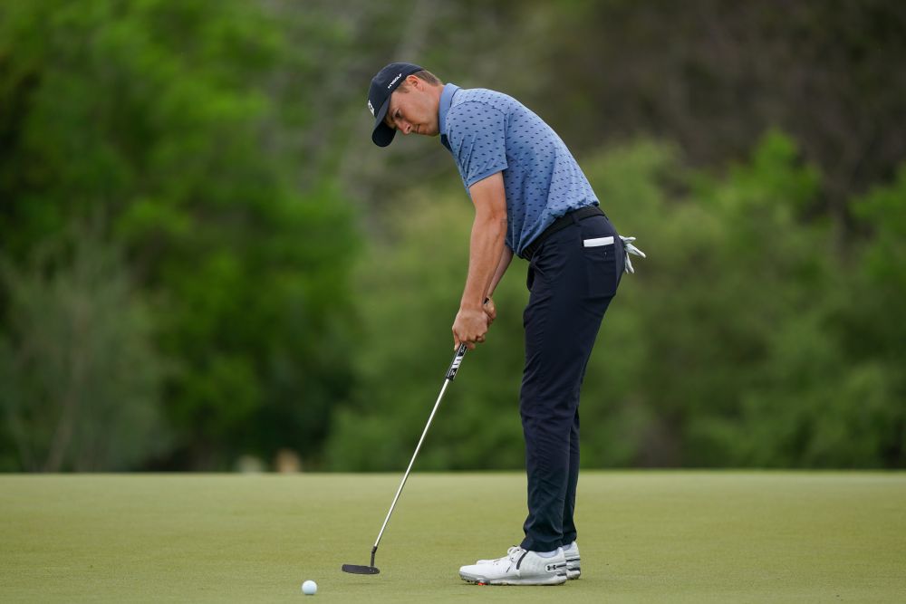 Jordan Spieth putts on hole 2 during the final round of the Valero Texas Open golf tournament April 4, 2021. u00e2u20acu201d Reuters pic