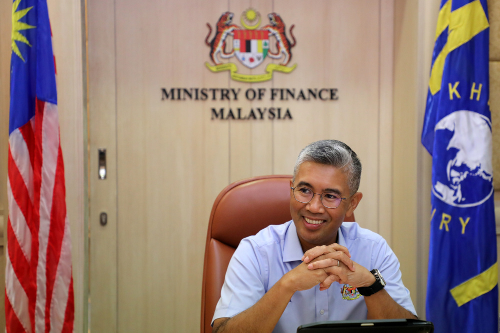 Finance Minister Datuk Seri Tengku Zafrul speaks during an interview with Reuters in Putrajaya, April 5, 2021. u00e2u20acu201d Reuters picn