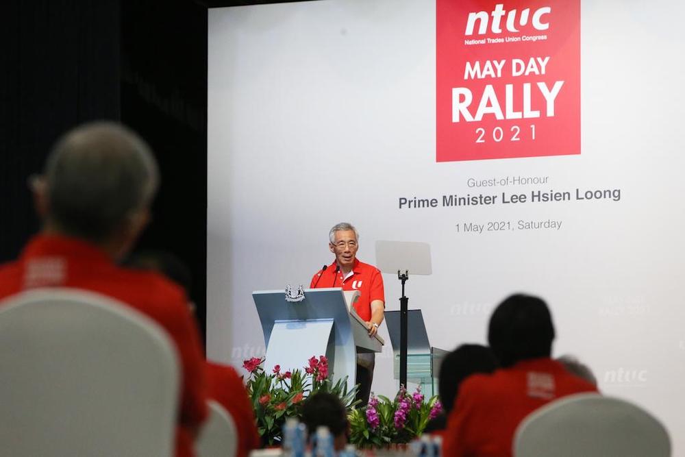 In his May Day rally, PM Lee says that with new strains of the coronavirus emerging, Singapore's Covid-19 situation can quickly deteriorate again. u00e2u20acu201d TODAY pic
