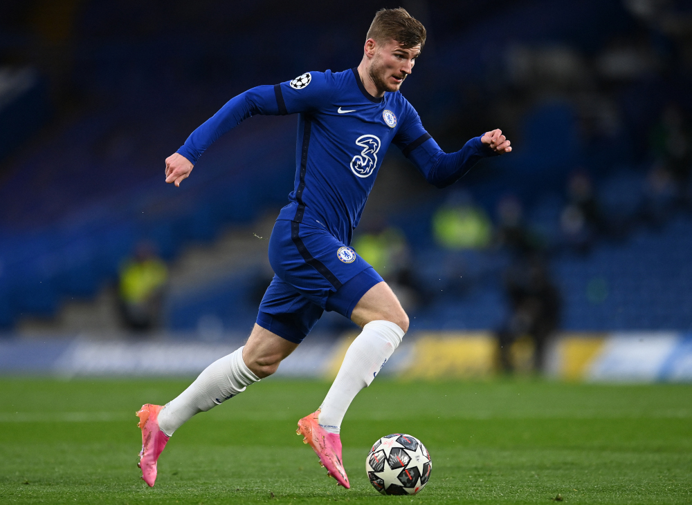 Chelseau00e2u20acu2122s German striker Timo Werner runs with the ball during the Uefa Champions League second leg semi-final football match between Chelsea and Real Madrid at Stamford Bridge in London May 5, 2021. u00e2u20acu201d AFP pic 