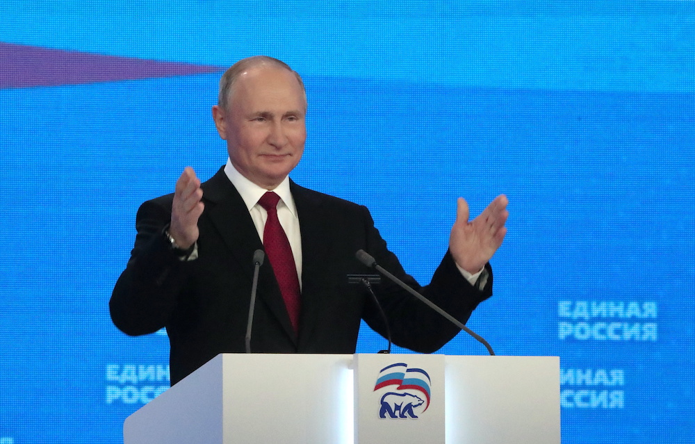 Russian President Vladimir Putin addresses the audience during the annual congress of the United Russia party in Moscow, Russia June 19, 2021. u00e2u20acu201d Reuters pic