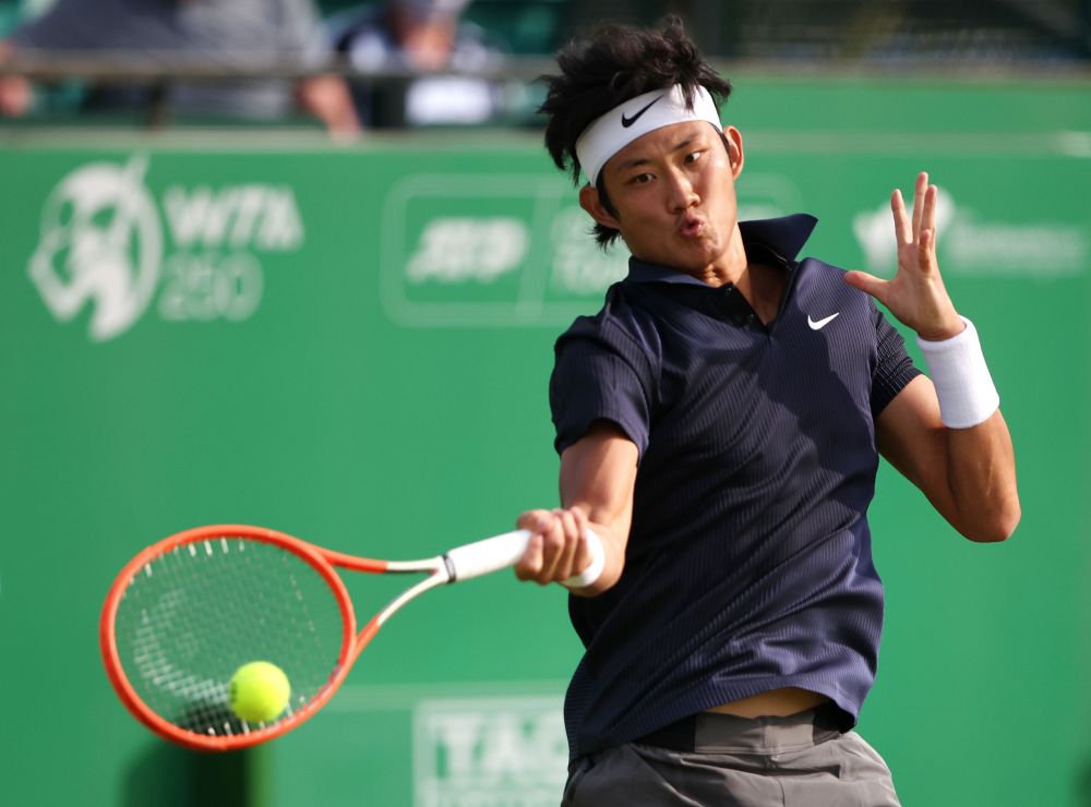 China's Zhizhen Zhang in action during his round of 32 match against Italy's Andreas Seppi at the Nottingham Open June 8, 2021. u00e2u20acu201d Reuters pic
