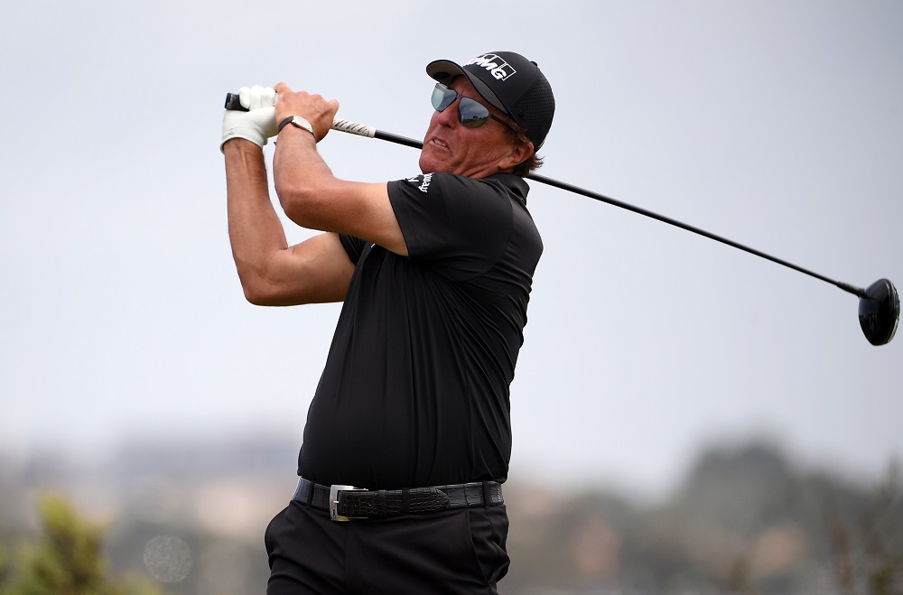 Phil Mickelson plays his shot from the sixth tee during the second round of the US Open golf tournament at Torrey Pines Golf Course. u00e2u20acu2022 Orlando Ramirez-USA TODAY Sports via Reuters