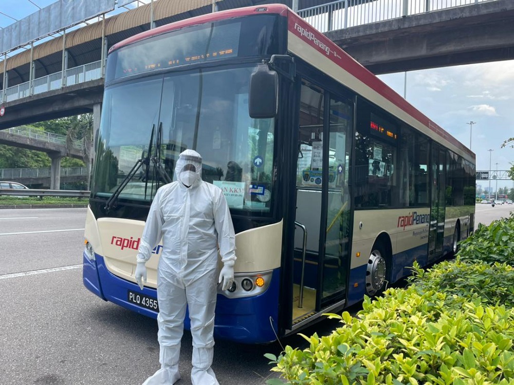 Three RapidPenang buses, funded by the Penang state government, will be used to transport Covid-19 patients to quarantine centres. u00e2u20acu2022 Picture courtesy of Infrastructure and Transport Exco's office