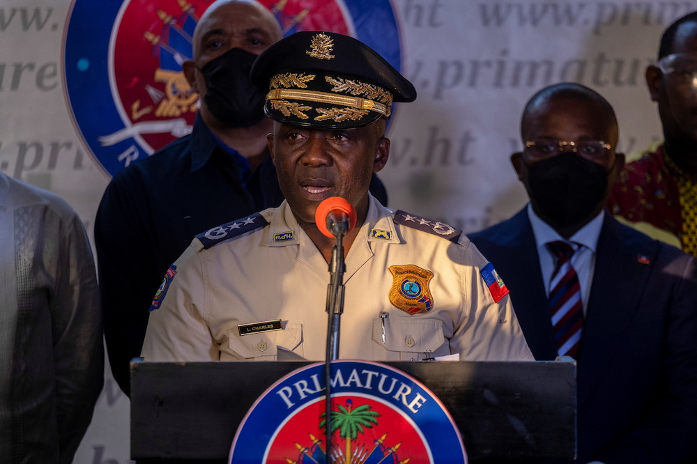Haiti's Head of Haitian National Police, Leon Charles speaks during a news conference following the assassination of President Jovenel Moise, in Port-au-Prince, Haiti July 11, 2021. u00e2u20acu201d Reuters pic