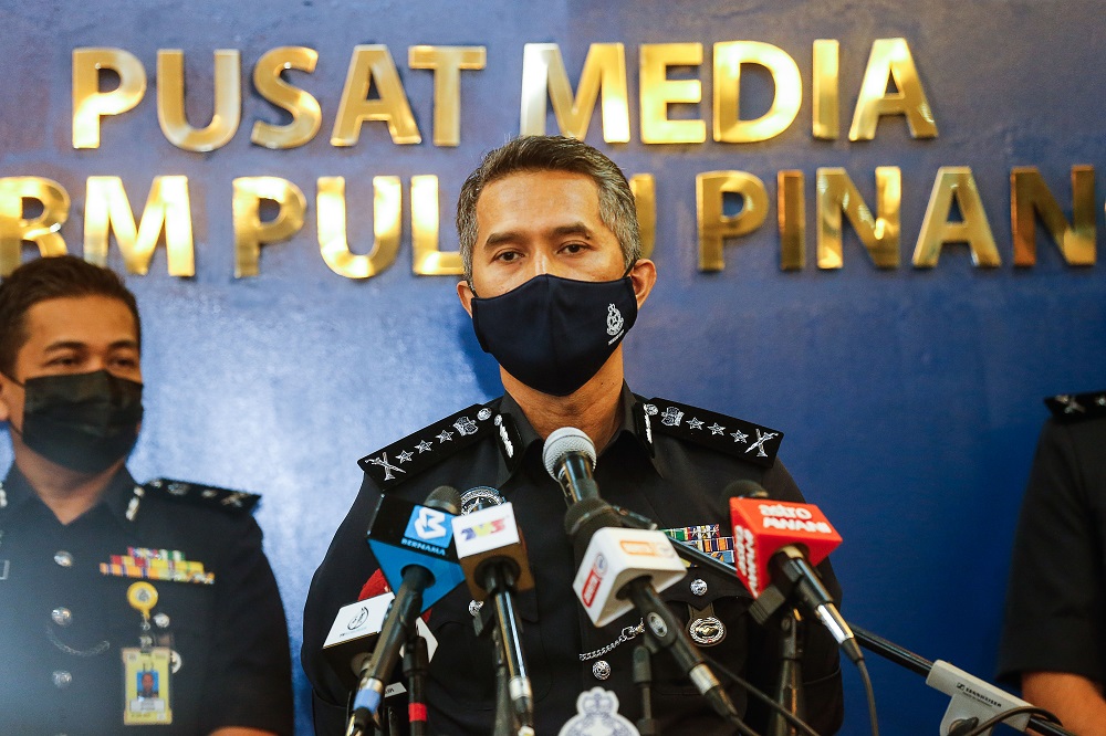 Penang CPO Datuk Mohd Shuhaily Mohd Zain speaks to reporters during a press conference in George Town July 14, 2021. u00e2u20acu2022 Picture by Sayuti Zainudin