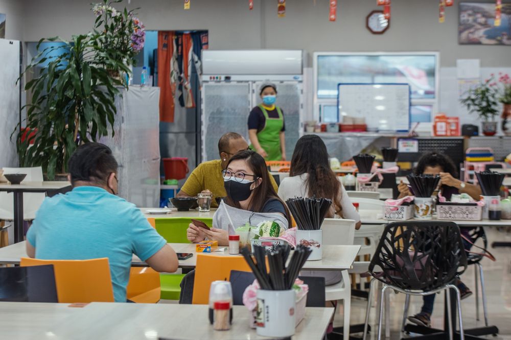 Super Kitchen Chili Pan Mee has seen a steady flow of customers who have opted to dine-in at the restaurant located in USJ 10, Subang Jaya. — Picture by Shafwan Zaidon