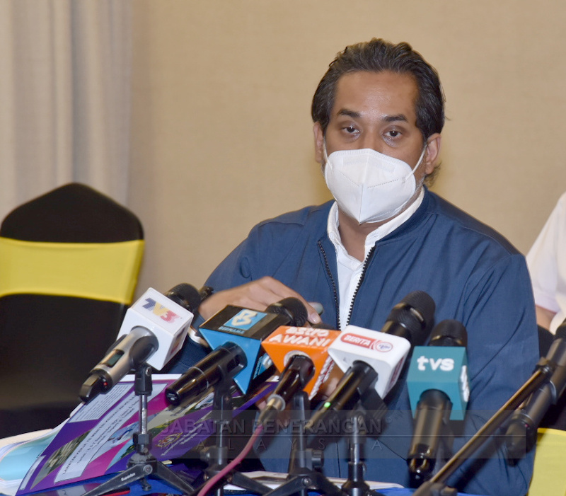 Health Minister Khairy Jamaluddin speaks at a press conference in Kota Kinabalu, Sabah on September 6, 2021. u00e2u20acu201d Picture courtesy of the Information Department