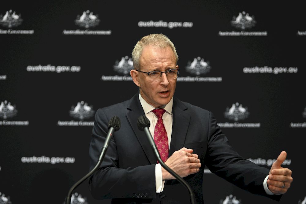 Australian Communications Minister Paul Fletcher speaks to the media during a press conference at Parliament House in Canberra, September 23, 2020. u00e2u20acu201d AAP Image via Reuters