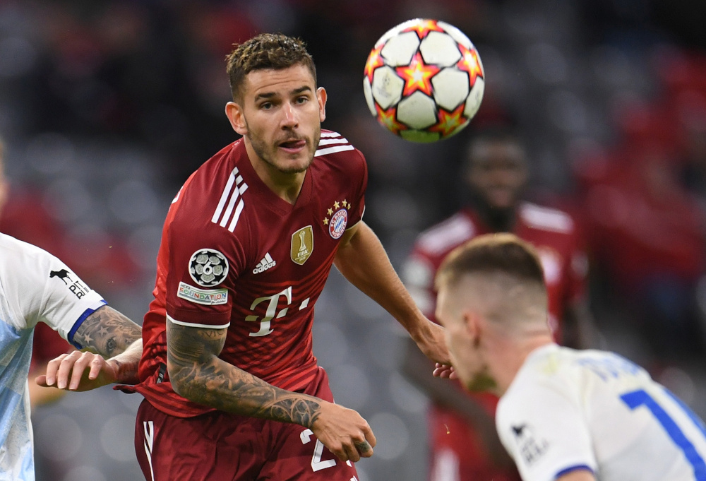 Bayern Munich’s Lucas Hernandez in action during the Champions League Group E match against Dynamo Kyiv at the Allianz Arena, Munich September 29, 2021. — Reuters pic