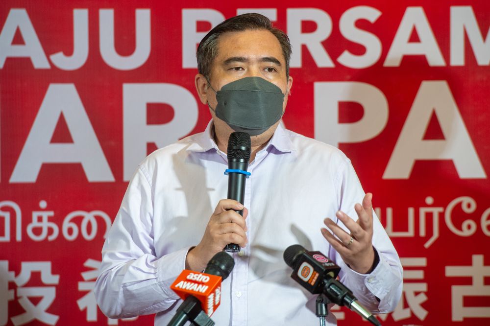 DAP secretary general Anthony Loke speaks during a press conference at Melaka DAP’s headquarters  November 9, 2021. ― Picture by Shafwan Zaidon
