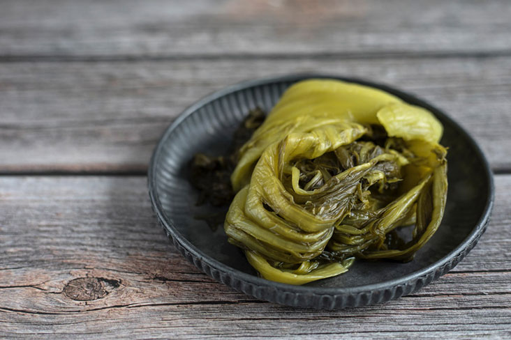 Pickled mustard greens or 'hum choy' (literally “salted vegetables” in Cantonese).