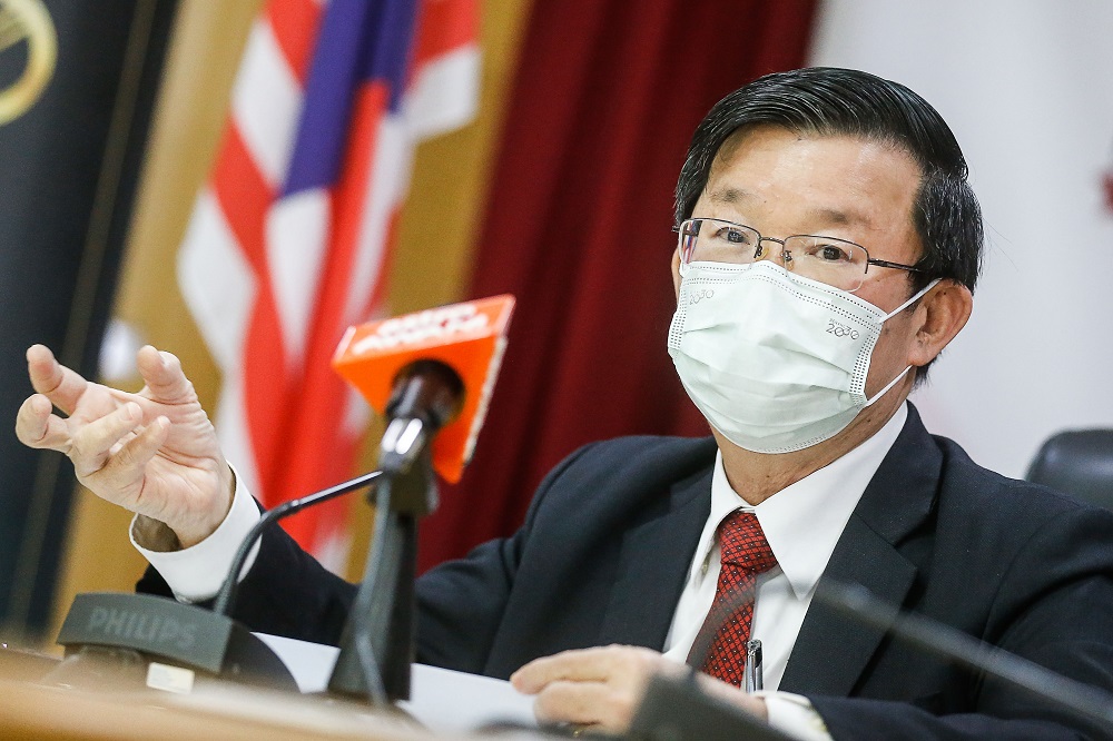 Penang Chief Minister Chow Kon Yeow speaks during a press conference in George Town March 25, 2021. u00e2u20acu2022 Picture by Sayuti Zainudin